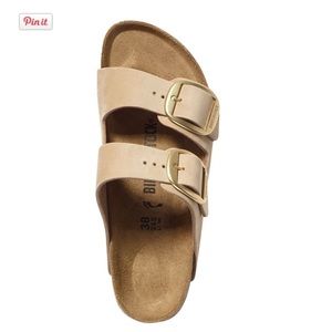 Birkenstock Women's Arizona Suede Nubuck Big Buckle Slide Sandals